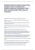 NetSuite SuiteFoundations Exam Prep (Subject Areas Covered by the SuiteFoundations Certification Test) 2024 Questions With 100% Correct Answers!!
