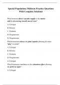 Special Populations Midterm Practice Questions With Complete Solutions