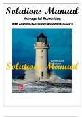 Solutions Manual Managerial Accounting, 18th Edition Ray Garrison, Eric Noreen, and Peter Brewer Solutions Manual Resource:  Managerial Accounting, 18th Edition Test bank by Ray Garrison, Eric Noreen, and Peter Brewer  