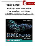 Test Bank For Katzung's Basic and Clinical Pharmacology, 16th Edition By (Todd W. Vanderah, 2024) Complete Chapters 1 - 66, Updated Newest Version