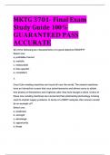 BEST REVIEW MKTG 3701- Final Exam Study Guide 100%  GUARANTEED PASS  ACCURATE