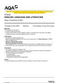 2023 AQA A-level ENGLISH LANGUAGE AND LITERATURE 7707/2 Paper 2 Exploring Conflict  Question Paper & Mark scheme (Merged) June 2023 [VERIFIED] A-level ENGLISH LANGUAGE AND LITERATURE