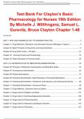 Test Bank for Claytons Basic Pharmacology for Nurses 19th Edition Willihnganz / All Chapters 1-48 / Full Complete 