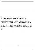 VTNE PRACTICE TEST A QUESTIONS AND ANSWERED SOLUTIONS 2024/2025 GRADED A+.