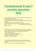 Fundamentals Exam 5 practice questions 2024