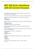 MIC 205 Exam Questions with All Correct Answers