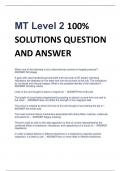 MT Level 2 100%  SOLUTIONS QUESTION  AND ANSWER