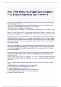 Astr 1010 Midterm 2 Clemson chapters 7-12 Exam Questions and Answers