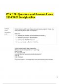 PSY 120 Questions and Answers Latest 2024/2025 Straighterline | 100% Verified | Graded.