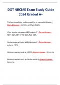 DOT NRCME Exam Study Guide 2024 Graded A+
