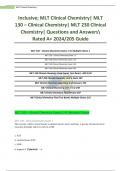Inclusive; MLT Clinical Chemistry| MLT 130 – Clinical Chemistry| MLT 230 Clinical Chemistry| Questions and Answers Rated A+ 2024/2025 Guide