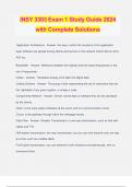 INSY 3303 Exam 1 Study Guide 2024 with Complete Solutions
