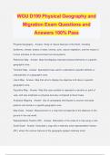 WGU D199 Physical Geography and Migration Exam Questions and Answers 100% Pass