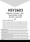 HSY2603 Assignment 2 (ANSWERS) Semester 1 2024 - DISTINCTION GUARANTEED