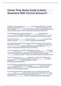 Career Prep Study Guide (Latest) Questions With Correct Answers!!