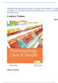 TESTBANK PHARMACOLOGY CLEAR AND SIMPLE: A GUIDE TO DRUG CLASSIFICATIONS AND DOSAGE CALCULATIONS 4TH EDITION