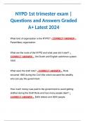 NYPD 1st trimester exam | Questions and Answers Graded A+ Latest 2024