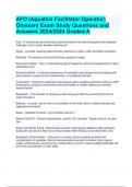 AFO (Aquatics Facilitator Operator) Glossary Exam Study Questions and Answers 2024/2024 Graded A