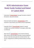 RCFE Administrator Exam Study Guide Guided and Rated A+ Latest 2024