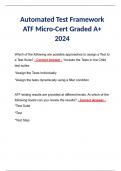 Automated Test Framework (ATF) Fundamentals Micro-Certification Answered Graded A+ Latest 2024 