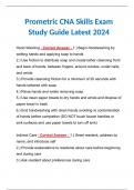 Prometric CNA Skills Exam Study Guide Latest 2024