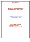 Test Bank for Marketing Communications, 2nd Edition Eagle (All Chapters included)