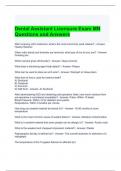 Dental Assistant Licensure Exam MN Questions and Answers 2024
