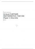 AQA  A-level FURTHER MATHEMATICS   Paper 3 Discrete MARK SCHEME FOR JUNE 2023  7367/3D