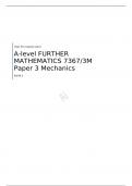AQA A-level FURTHER MATHEMATICS   Paper 3 Mechanics  MARK SCHEME FOR JUNE 2023  7367/3M