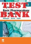 TEST BANK FOR CLAYTON’S BASIC PHARMACOLOGY FOR NURSES 19TH EDITION