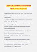 CAP Exam Practice Questions with 100% Correct Answers