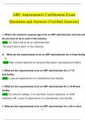 ARF Administrator Certification Exam Questions and Answers (2024 / 2025) (Verified Answers)