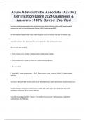 Azure Administrator Associate (AZ-104) Certification Exam 2024 Questions & Answers | 100% Correct | Verified