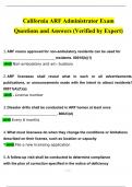 California ARF Administrator Exam Questions and Answers (2024 / 2025) Updated (Verified Answers)