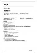 Aqa A-level History Paper 1K 7042-1K May23 Component 1K The making of a Superpower: USA, 1865–1975 Question Paper.