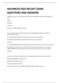 ADVANCED HESI RN EXIT EXAM QUESTIONS AND ANSWERS