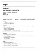 A-level English Language Paper 2 aqa 7702-2 June23 Language diversity and change Question Paper.
