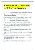 CSI104 TEST 2 Questions  with Correct Answers