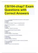 CSI104-chap7 Exam  Questions with  Correct Answers