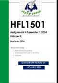 HFL1501 Assignment 4 (QUALITY ANSWERS) Semester 1 2024