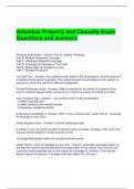 Arkansas Property and Casualty Exam Questions and Answers (Graded A)
