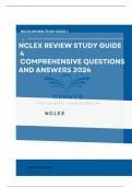 NCLEX Review Study Guide 4 Comprehensive Questions and Answers 100% Accuracy |Updated 2024