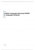 edexel  A Level English Language  PAPER 1: Language Variation  question paper for june 2023 