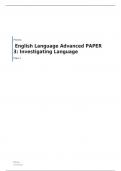 EDEXEL  A LEVEL  English Language  PAPER 3: Investigating Language  QUESTION PAPER FOR JUNE 2023 