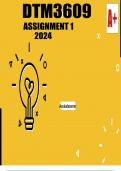 DTM3609 Assignment 1 2024(WRITTEN)-Tourism in a Practical Work Context III