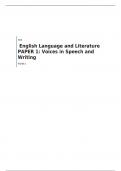 EDEXEL  A LEVEL  English Language and Literature PAPER 1: Voices in Speech and Writing  QUESTION PAPER FOR JUNE 2023