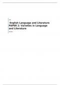 EDEXEL  A LEVEL  English Language and Literature PAPER 2: Varieties in Language and Literature  QUESTION PAPER FOR JUNE 2023