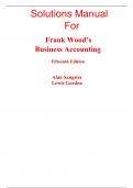 Solutions Manual for Frank Wood's Business Accounting 15th Edition Alan Sangster, Lewis Gordon (All Chapters, 100% Original Verified, A+ Grade)