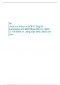 Edexcel GCE In English Language and Literature (9EL0) Paper 2: Varieties in Language and Literature  QUESTION PAPER AND   MARK SCHEME