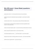 Bio 255 exam 1 (Iowa State) questions and answers